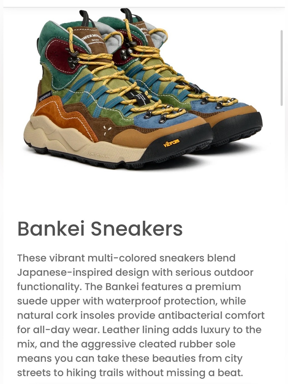 NWT Flower Mountain Bankei Sneakers in Beige-Sky-Military - Picture 4 of 15